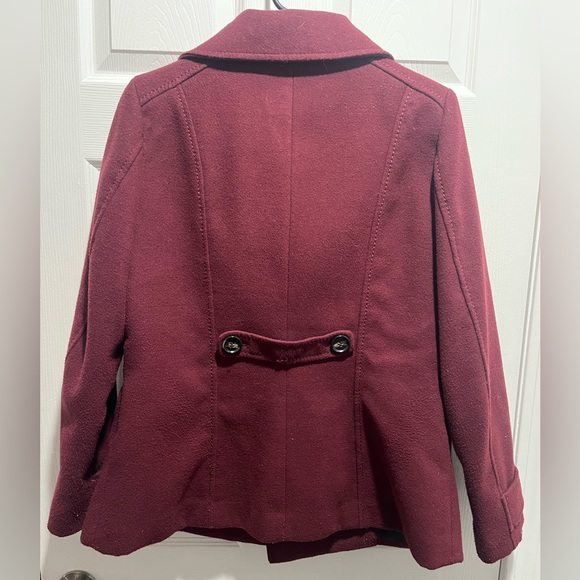 Women’s Size 10 Maroon Pea Coat - Picture 2 of 3